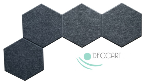 Panele ścienne filcowe HEXAGON 3D ciemno szare HB-38 Panele ścienne filcowe HEXAGON 3D ciemno szare HB-38