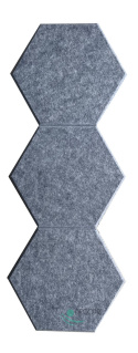HEXAGON 3D grey felt wall panels HB-42