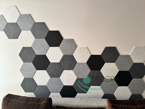 Panele ścienne filcowe HEXAGON 3D szare HB-42 Panele ścienne filcowe HEXAGON 3D szare HB-42