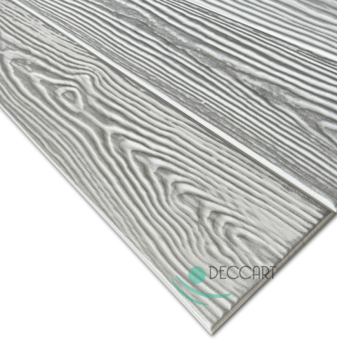 Panele sufitowe ścienne 3D Deski drewno imitacja 100x16,7 cm P4-08 biała deska ze srebrnym nadrukiem Panele sufitowe ścienne 3D Deski drewno imitacja 100x16,7 cm P4-08 biała deska ze srebrnym nadrukiem