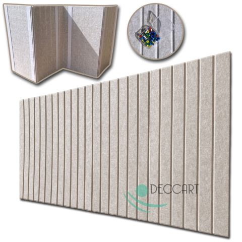 Light Beige 3D Felt Wall Panels Slats Pin Board Light Beige 3D Felt Wall Panels Slats Pin Board