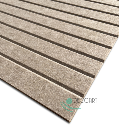 Filcowe lamele akustyczne 3D ciemny beż 120x60cm Filcowe lamele akustyczne 3D ciemny beż 120x60cm