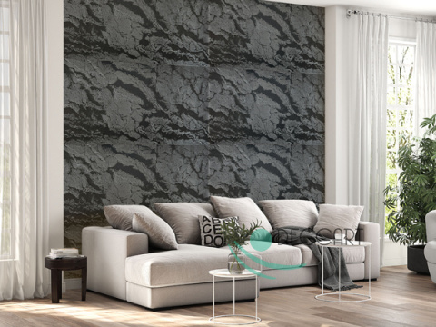 Salon z czarną ścianą Salon z czarną ścianą